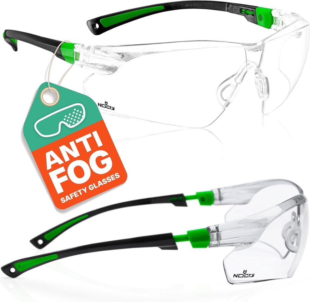 NoCry Safety Glasses with Clear Anti Fog Scratch Resistant