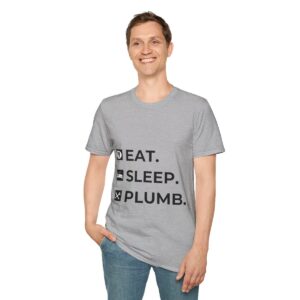 Eat. Sleep. Plumb. Grey T-Shirt with Icons